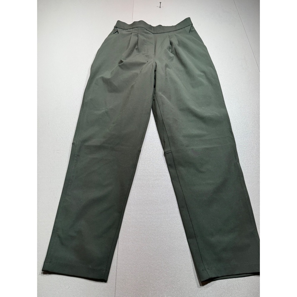 Lululemon Women Pleated High Rise Trouser Pants Olive Green Size 6 - Picture 1 of 9